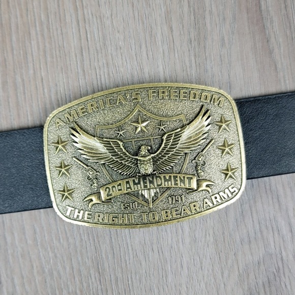 America's Freedom 2nd Amendment Belt Buckle - Bronze  - New - Picture 2 of 5